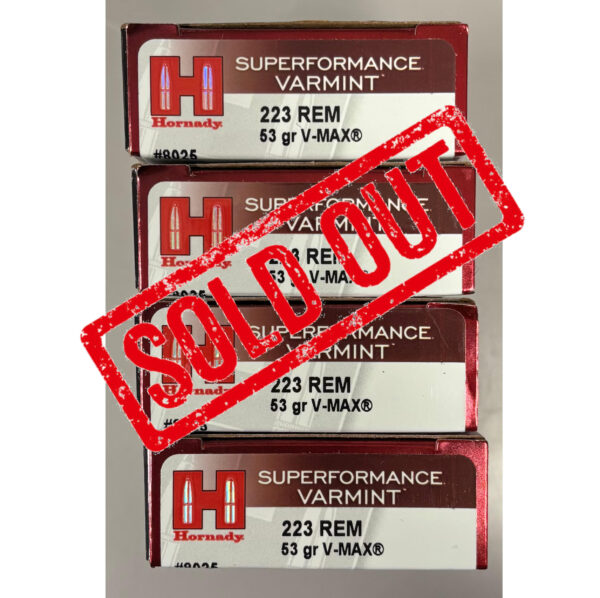 CARTUCCE HORNADY SUPERFORMANCE VARMINT CAL. 223 REM V-MAX 53GR