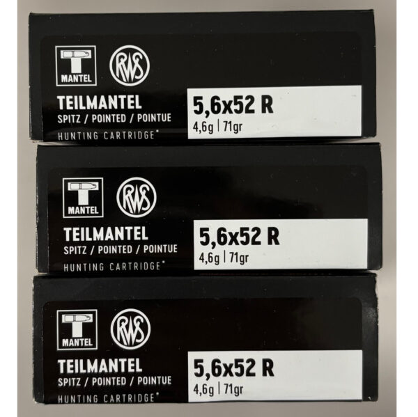 CARTUCCE RWS TEILMANTEL CAL. 5,6X52 R 71GR