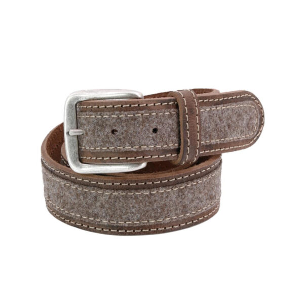 MANDLING B - Cintura Uomo in Pelle + Loden Marrone