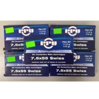 CARTUCCE PPU CAL. 7,5X55 SWISS FMJ BT 174GR
