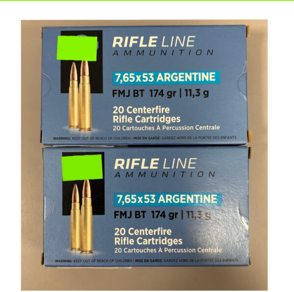 CARTUCCE PPU CAL. 7,65X53 ARGENTINE FMJ BT 174GR